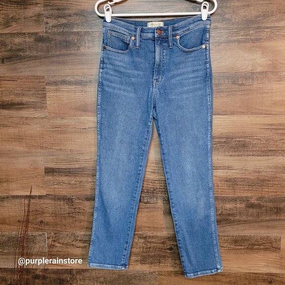 Madewell Jeans 28 Stovepipe High Rise Manchester Wash AN335 Tummy Control - Picture 1 of 13